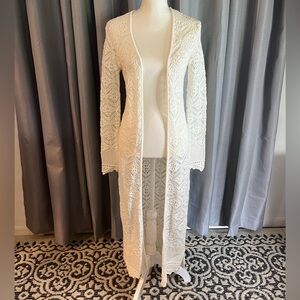 Freshman 1996 floor length white cardigan